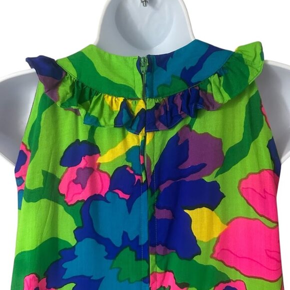 Vintage Rare 1960’s Psychedelic Vibrant Floral Hawaiian A-Line  Maxi Dress Small - Picture 10 of 13